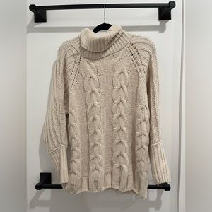 Cream Turtleneck Sweater